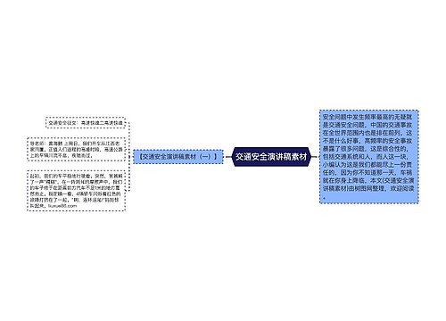 交通安全演讲稿素材