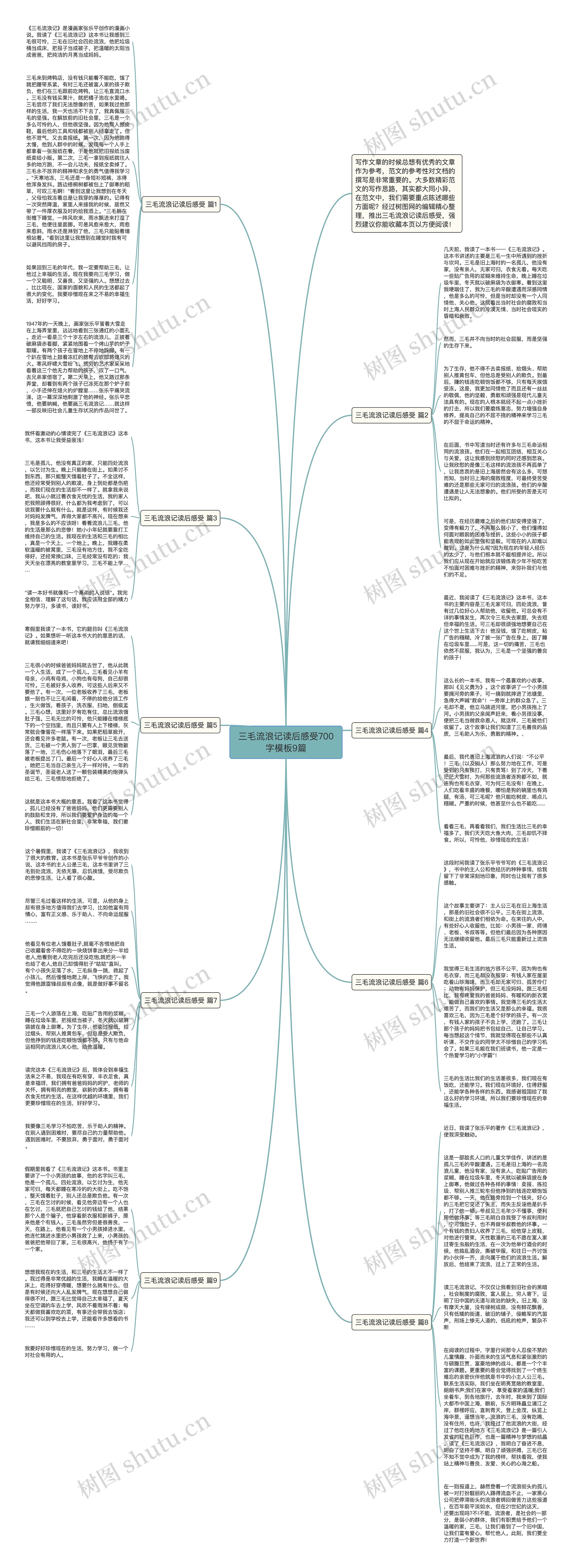三毛流浪记读后感受700字9篇思维导图
