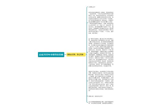 企业2020年会领导发言稿