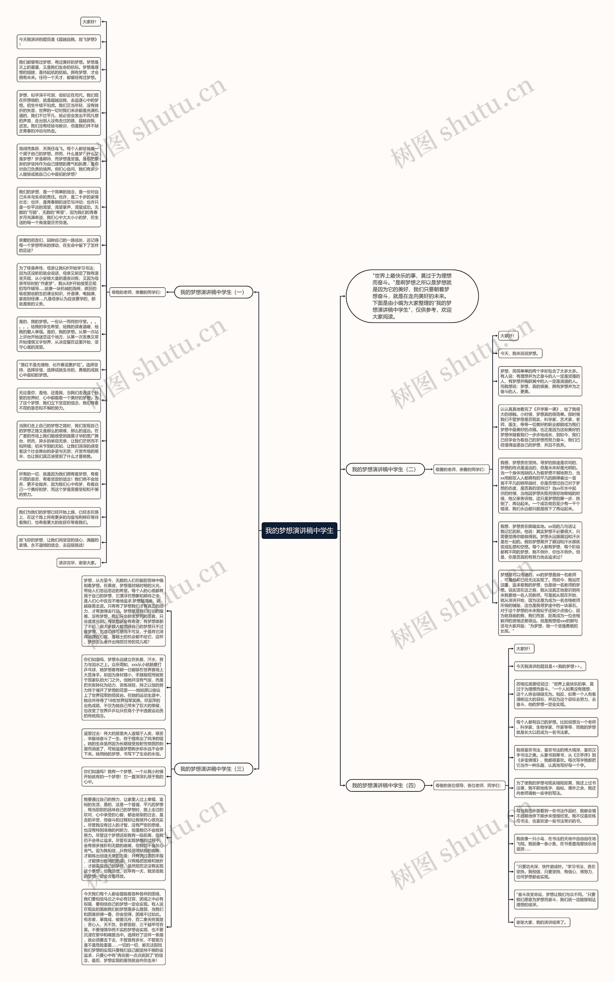 我的梦想演讲稿中学生思维导图