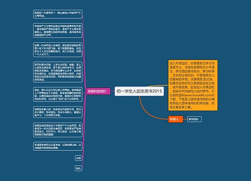 初一学生入团志愿书2015