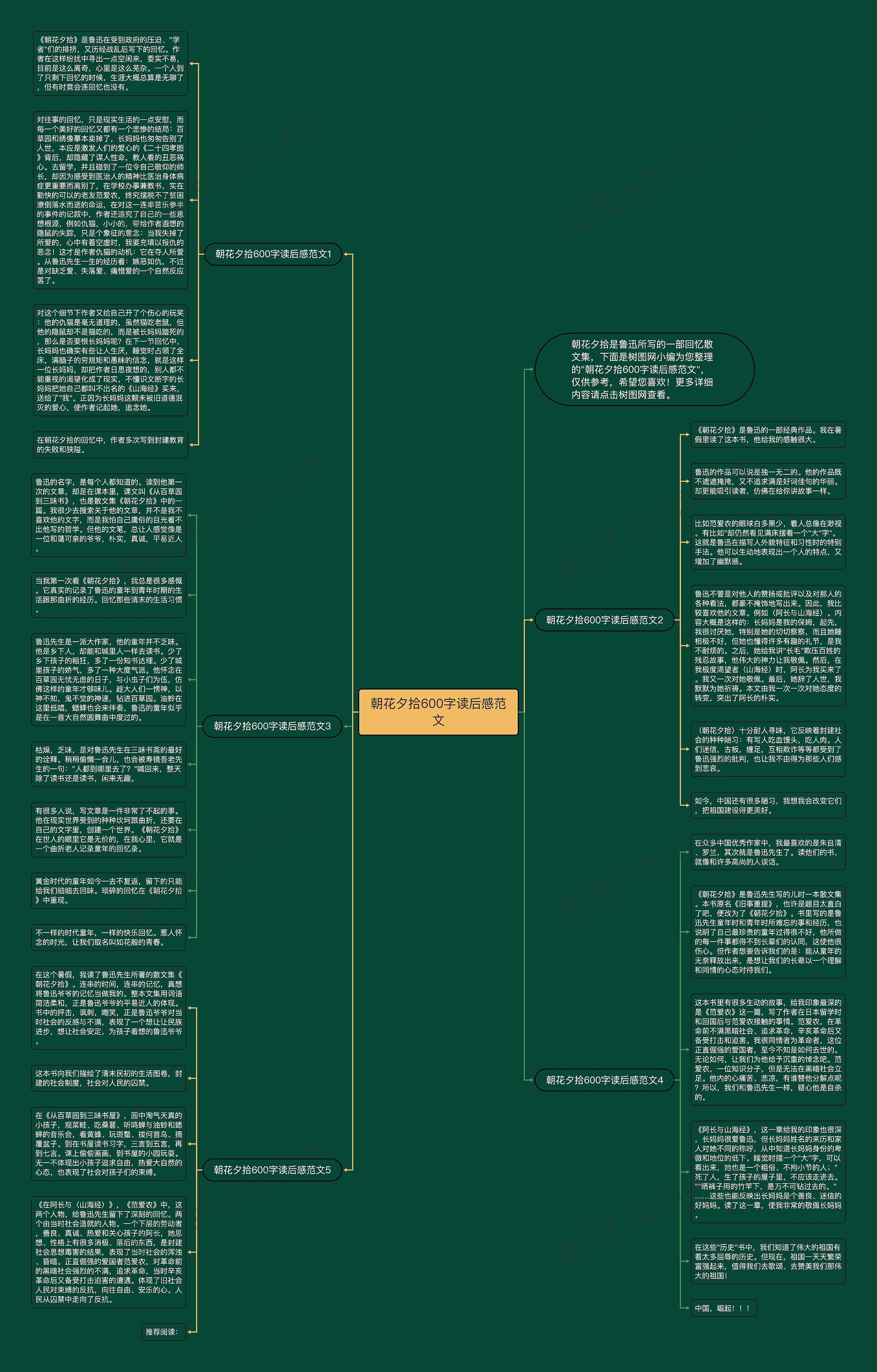 朝花夕拾600字读后感范文思维导图