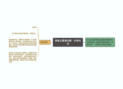 青春主题演讲稿：珍惜时间