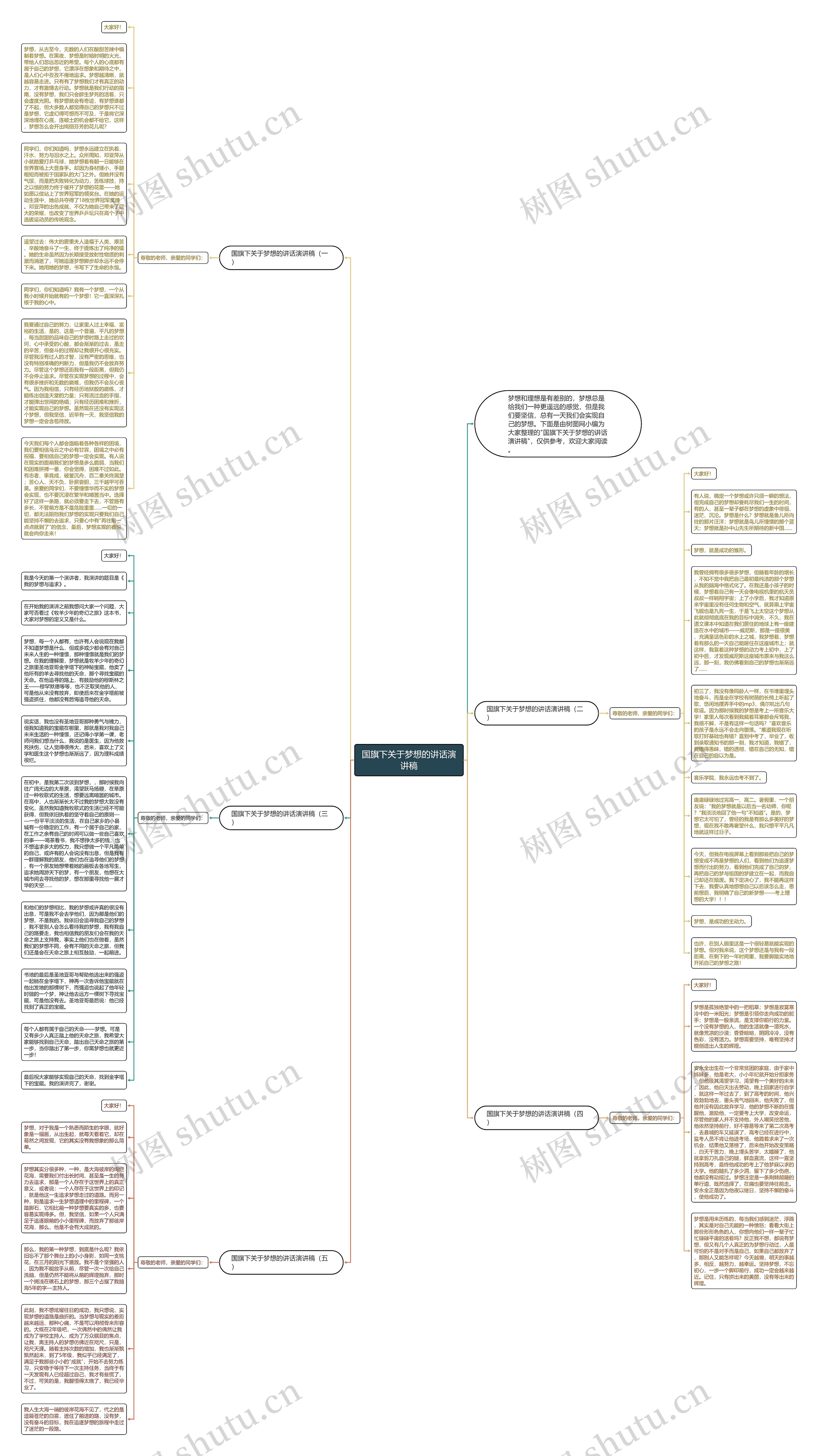 国旗下关于梦想的讲话演讲稿思维导图