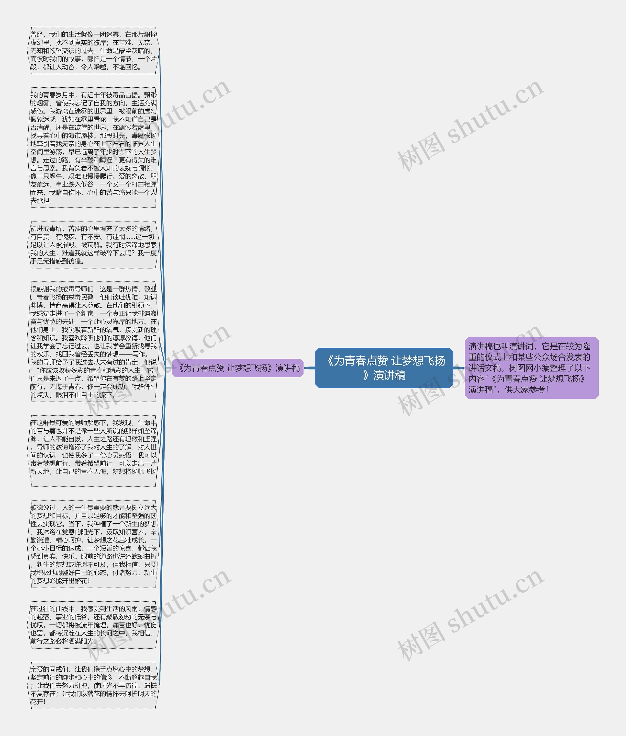 《为青春点赞 让梦想飞扬》演讲稿思维导图