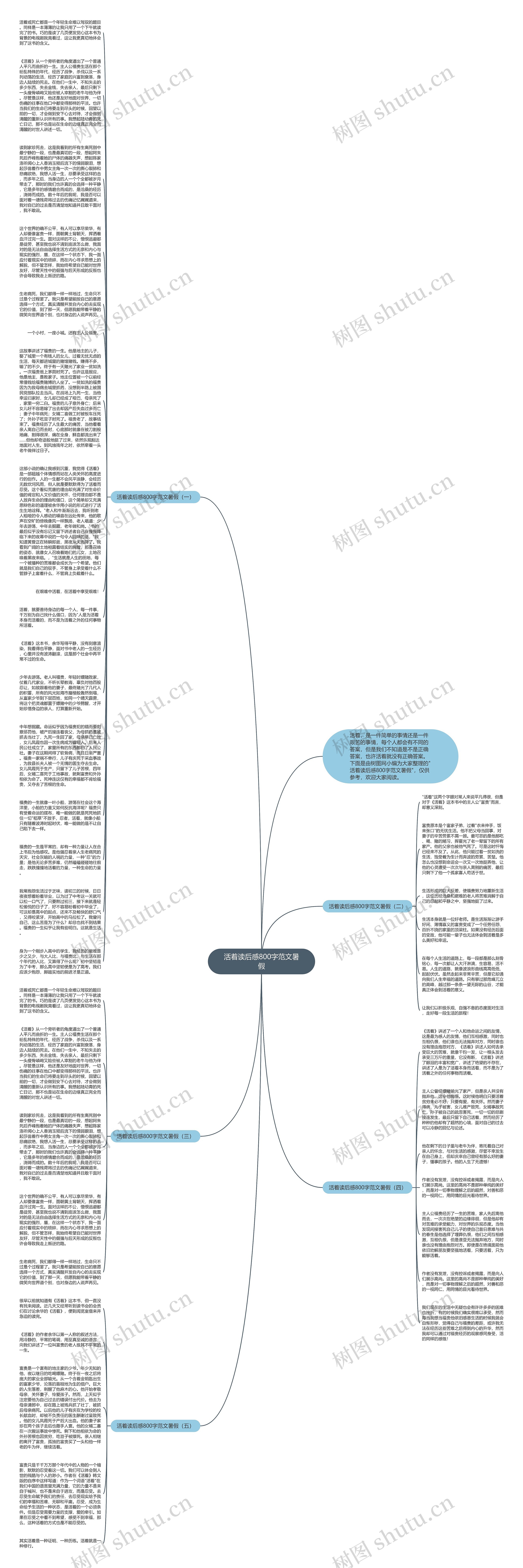 活着读后感800字范文暑假思维导图