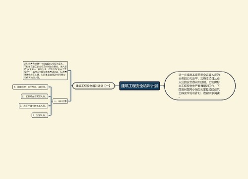 建筑工程安全培训计划