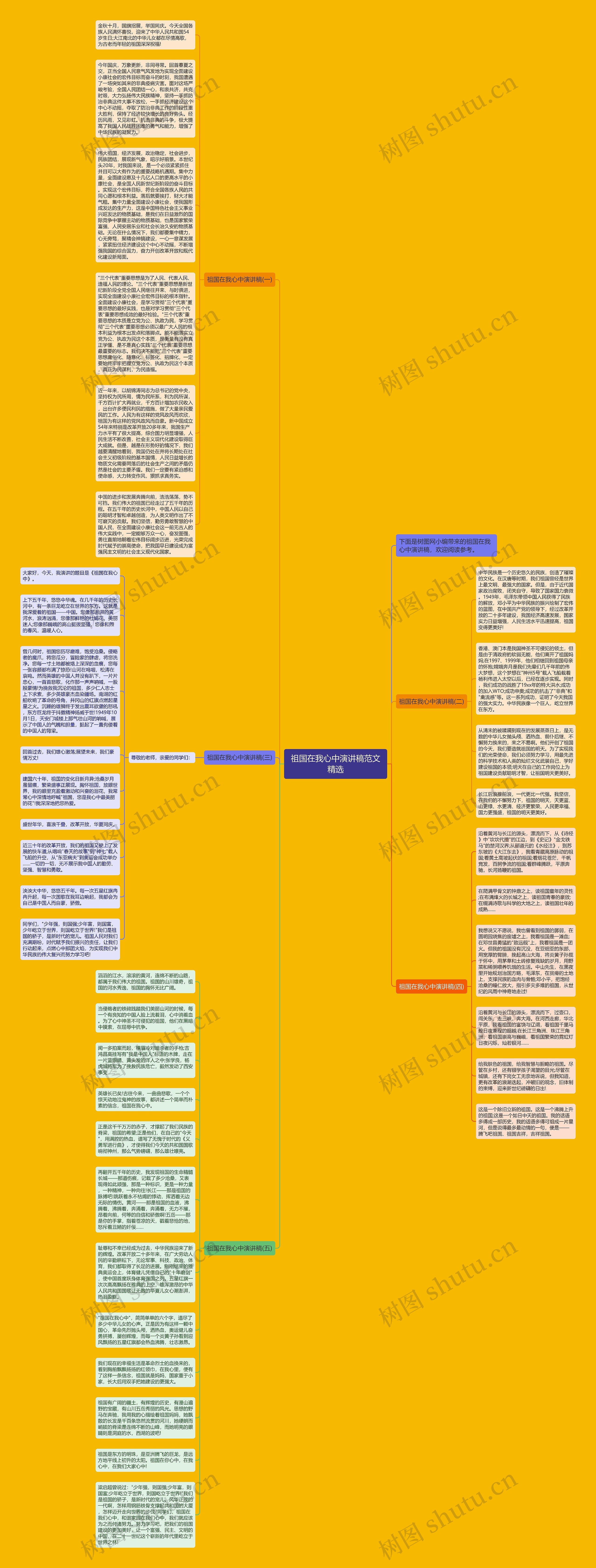 祖国在我心中演讲稿范文精选思维导图