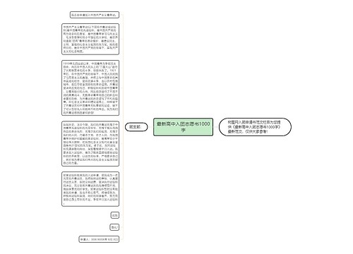 最新高中入团志愿书1000字