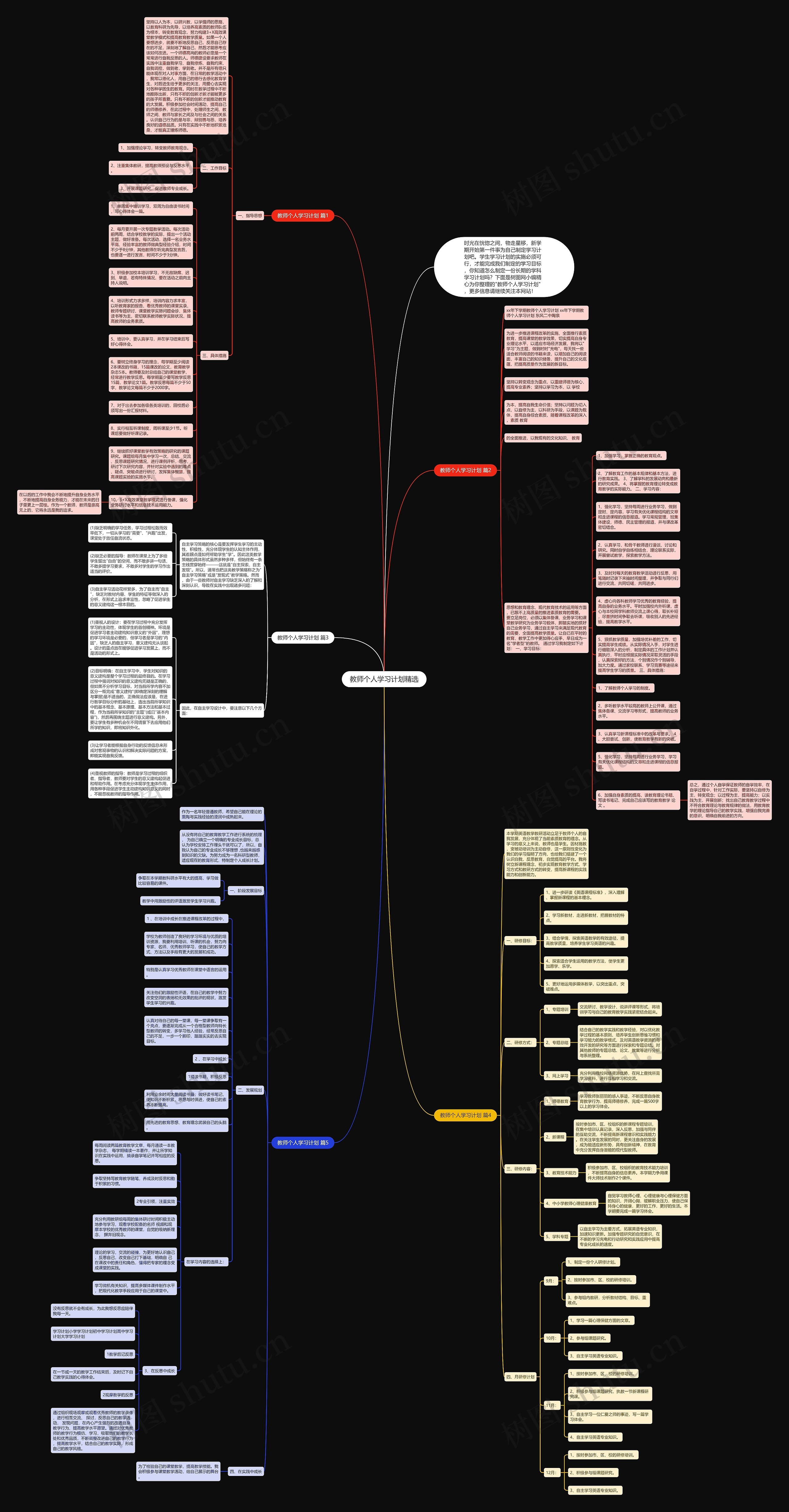 教师个人学习计划精选思维导图