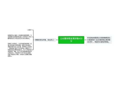 公众爱岗敬业演讲稿400字