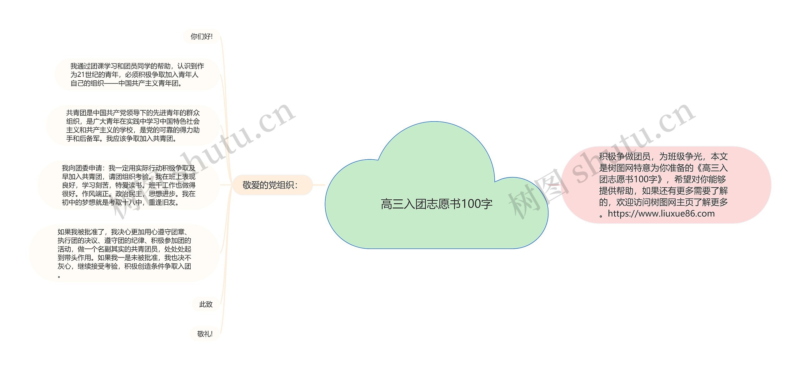 高三入团志愿书100字思维导图