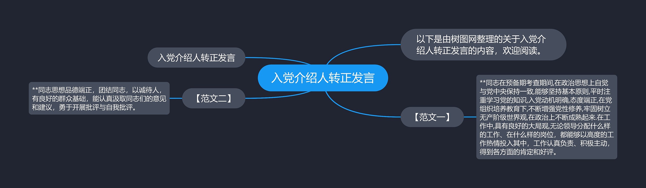 入党介绍人转正发言思维导图