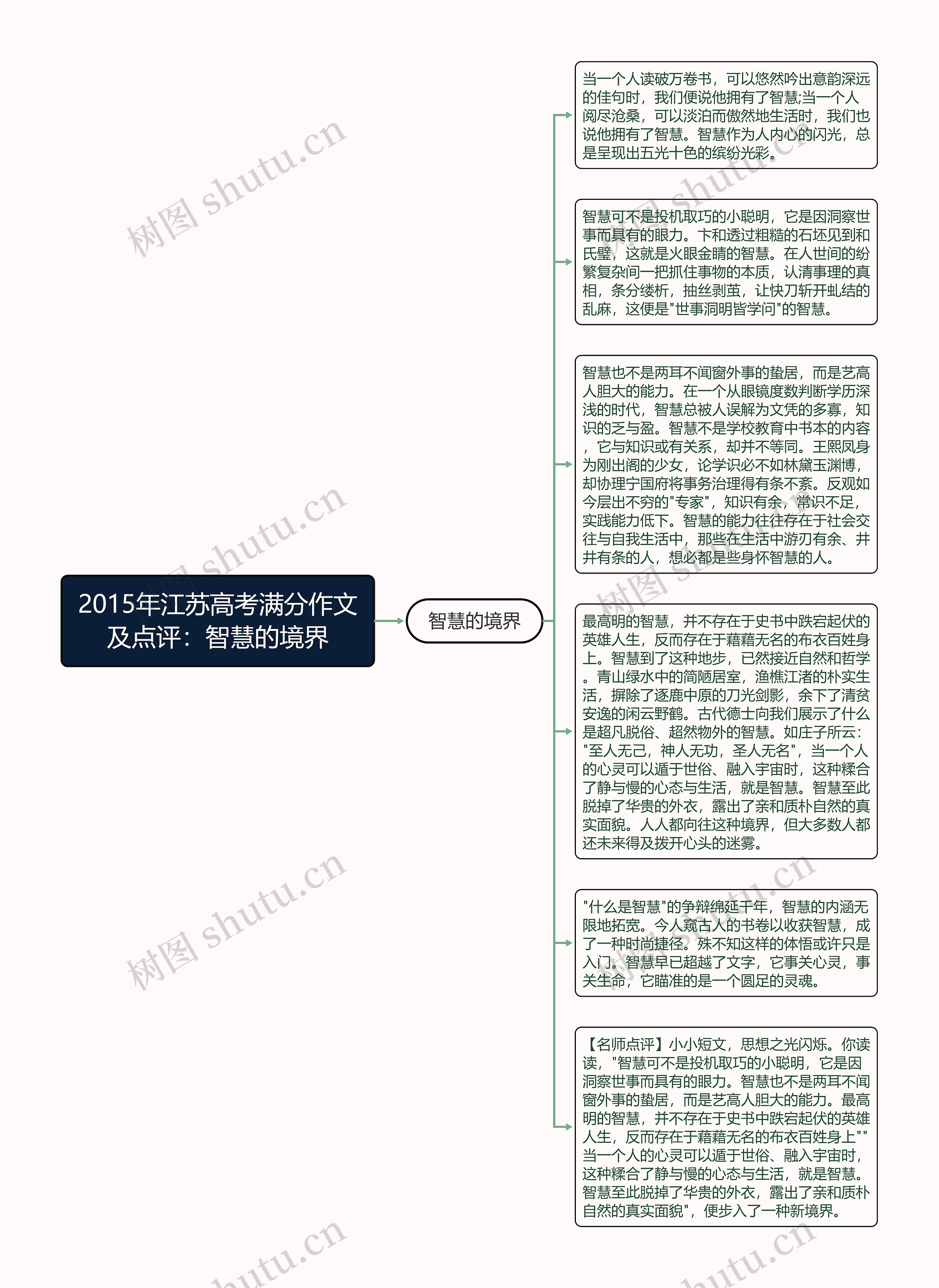 2015年江苏高考满分作文及点评：智慧的境界思维导图