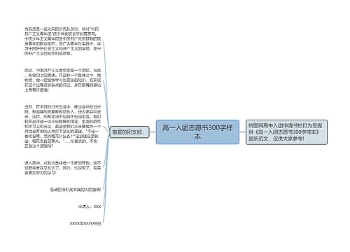 高一入团志愿书300字样本