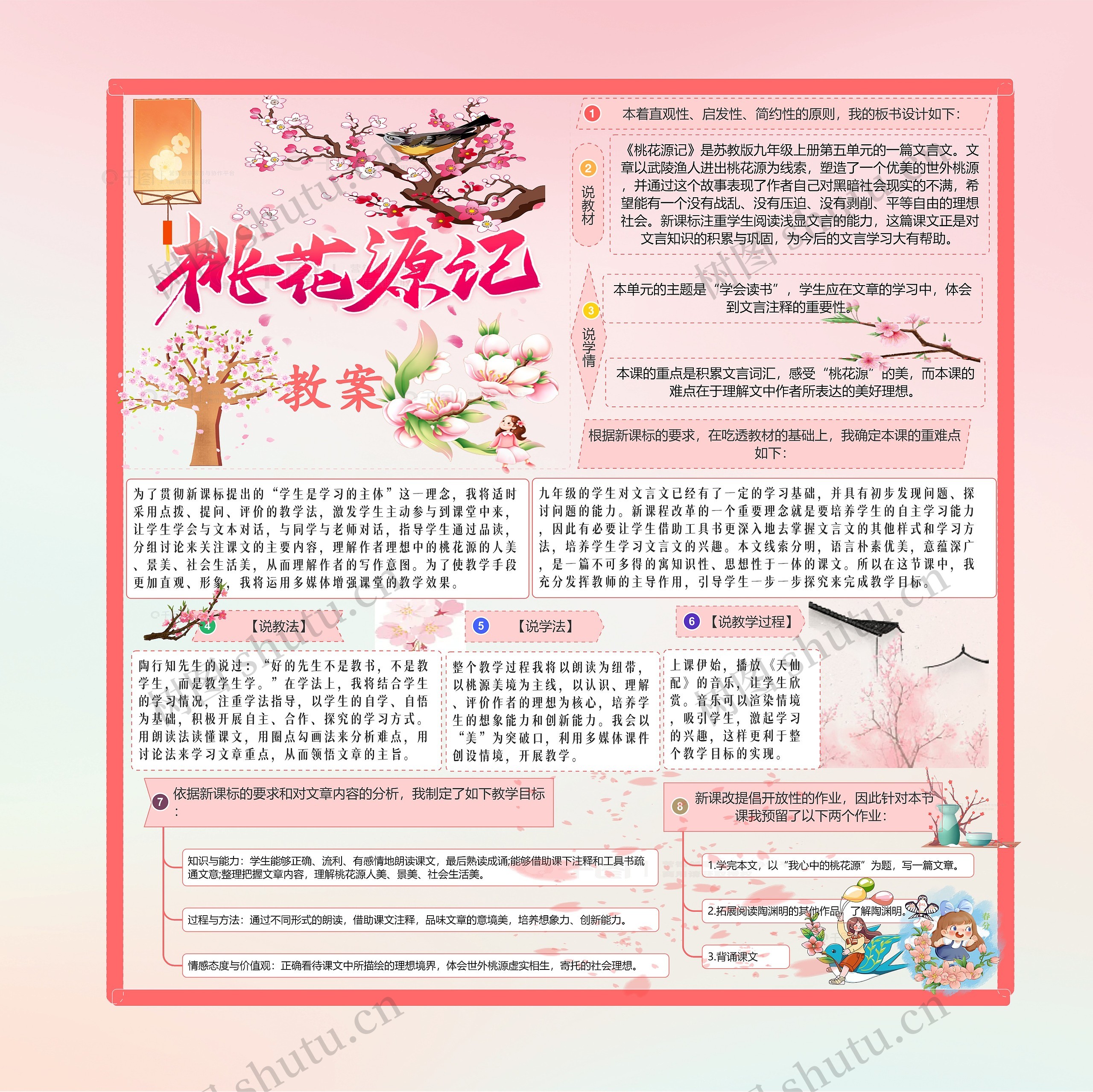 桃花源记教案思维导图高清图 桃花源记教案思维导图