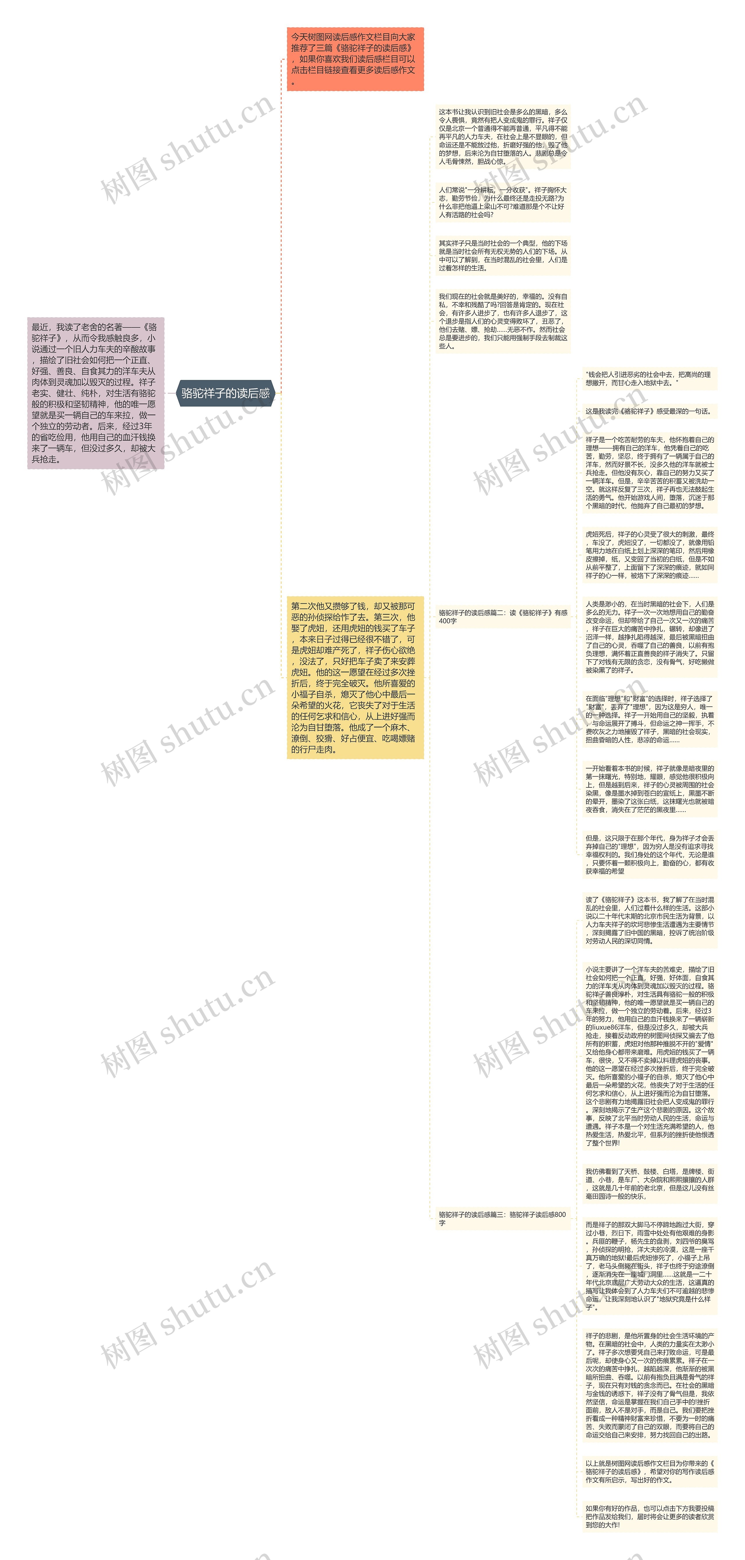 骆驼祥子的读后感思维导图