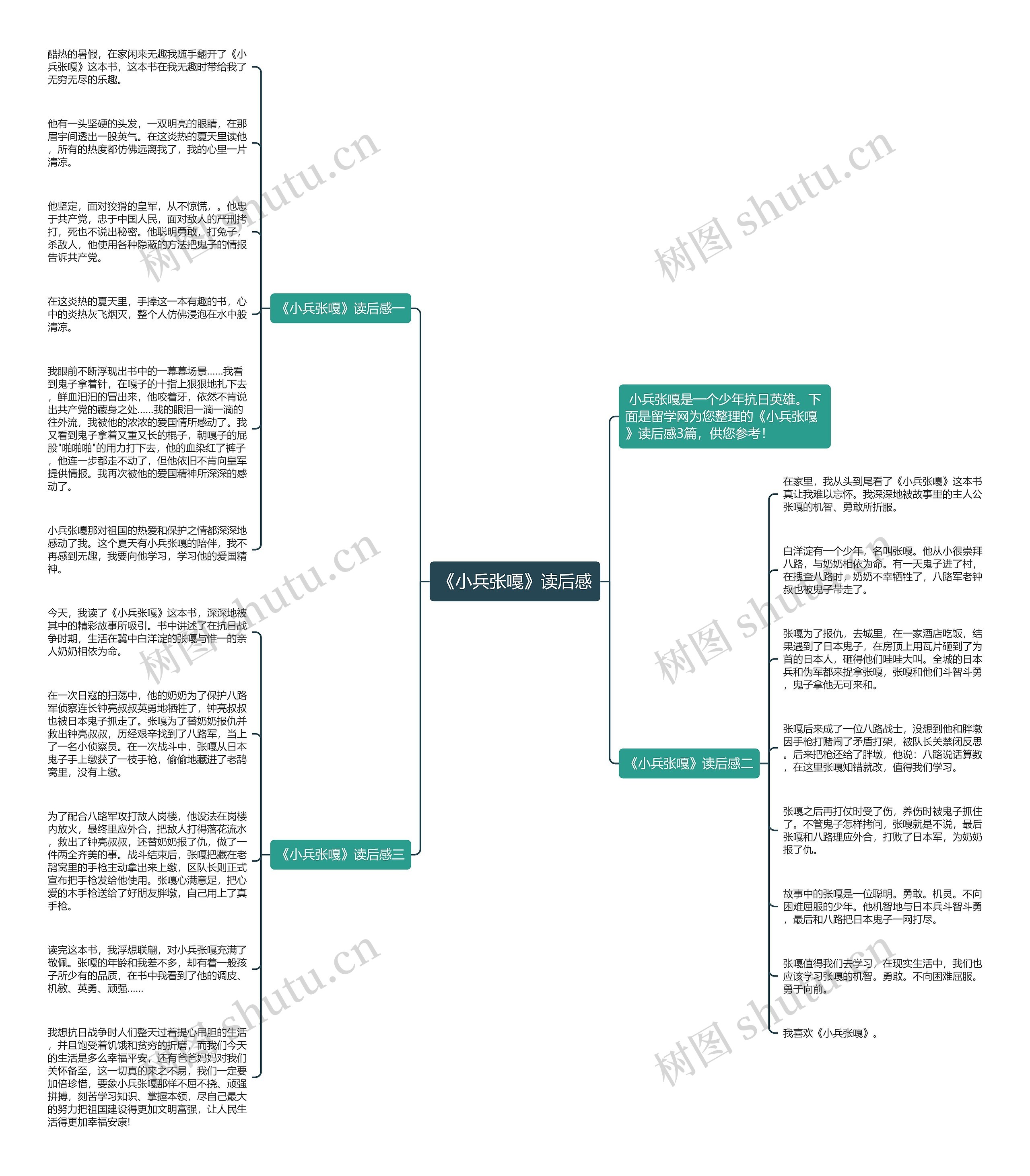 《小兵张嘎》读后感思维导图