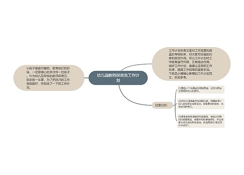 幼儿园教师保育员工作计划