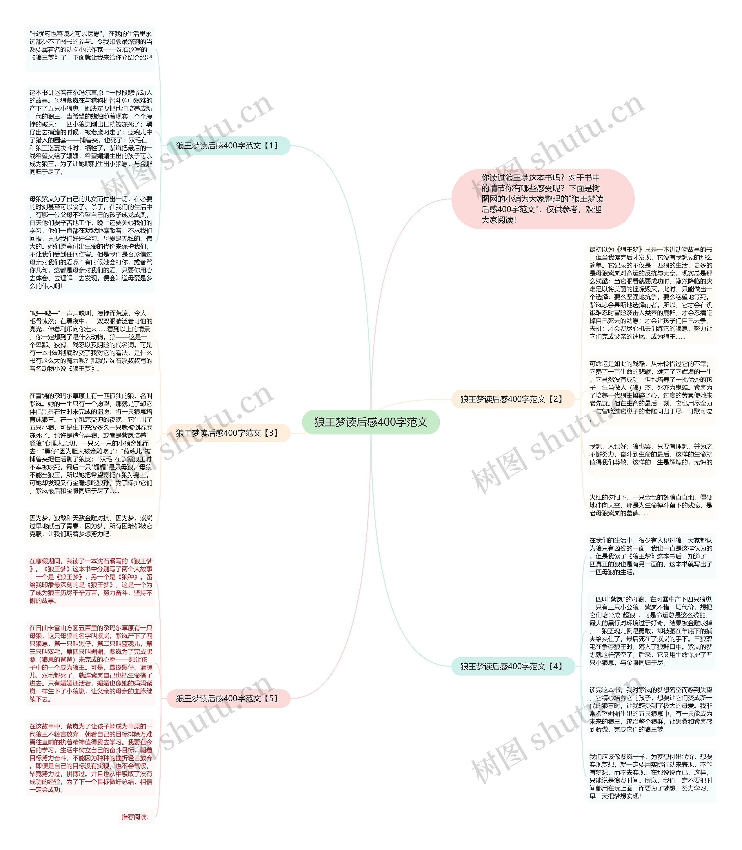 狼王梦读后感400字范文思维导图