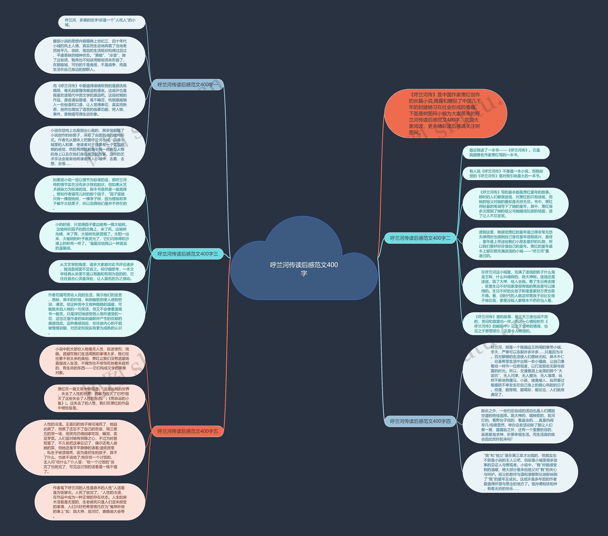 呼兰河传读后感范文400字思维导图