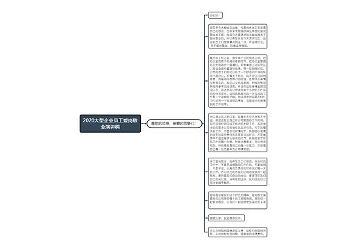 2020大型企业员工爱岗敬业演讲稿