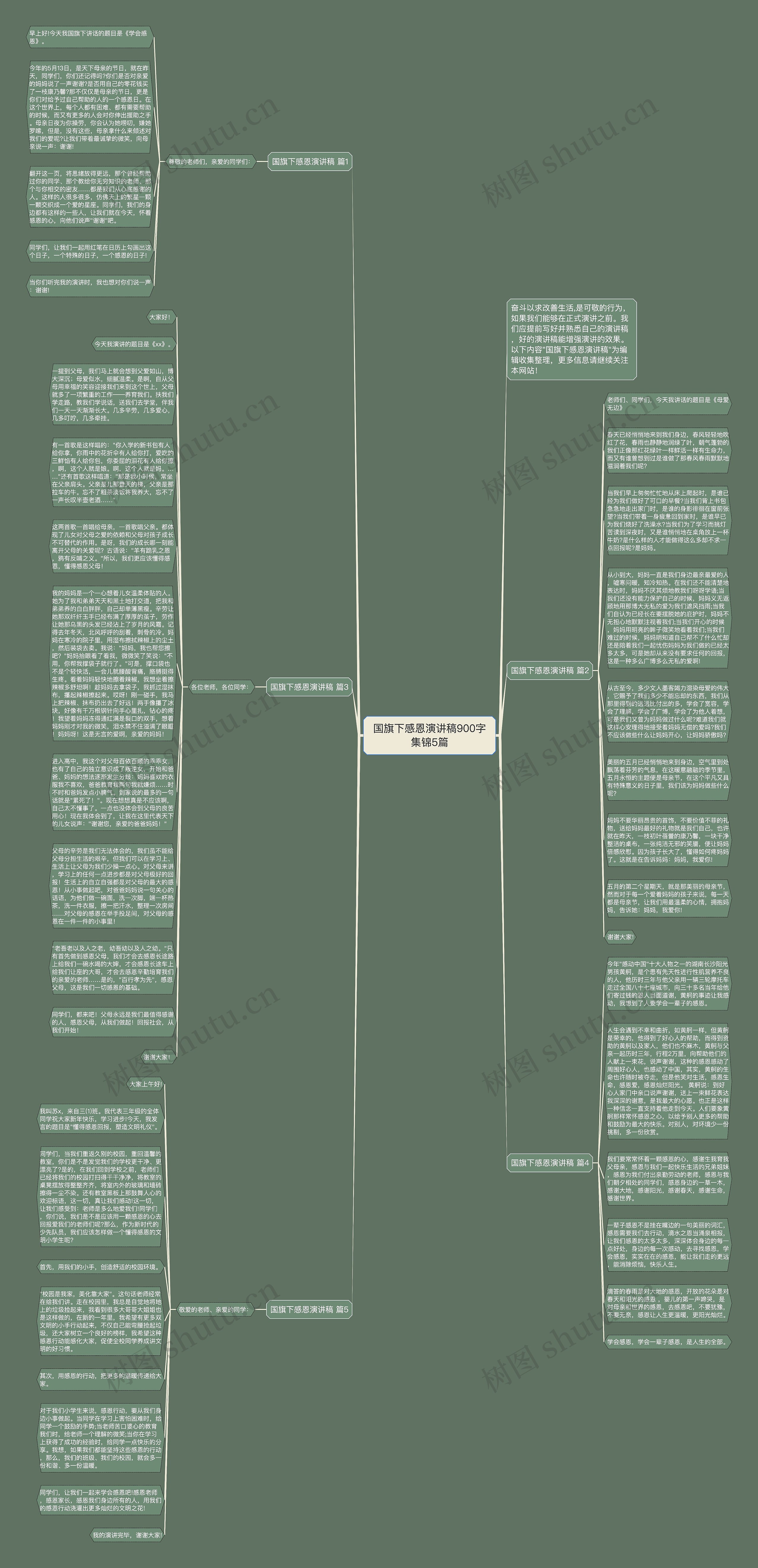 国旗下感恩演讲稿900字集锦5篇思维导图