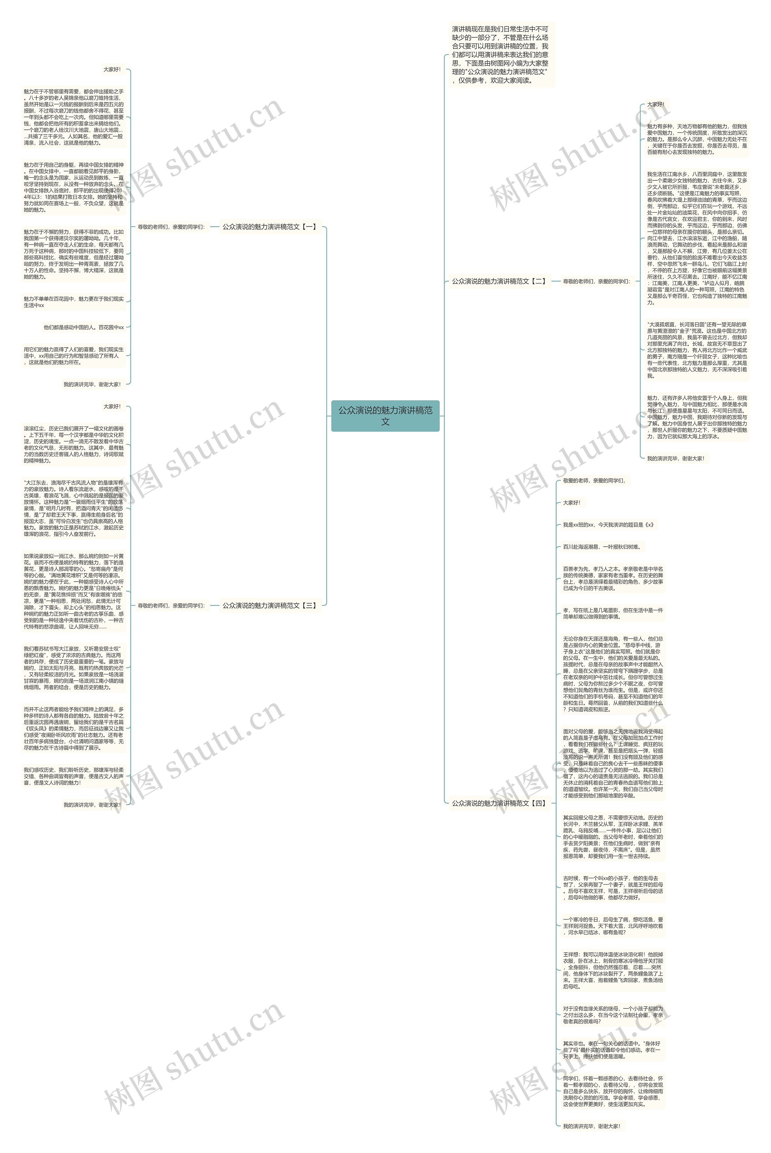 公众演说的魅力演讲稿范文思维导图