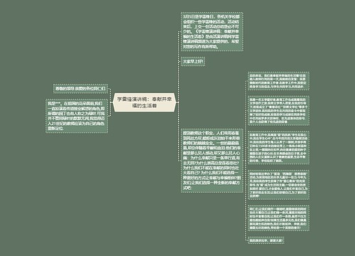 学雷锋演讲稿：奉献并幸福的生活着