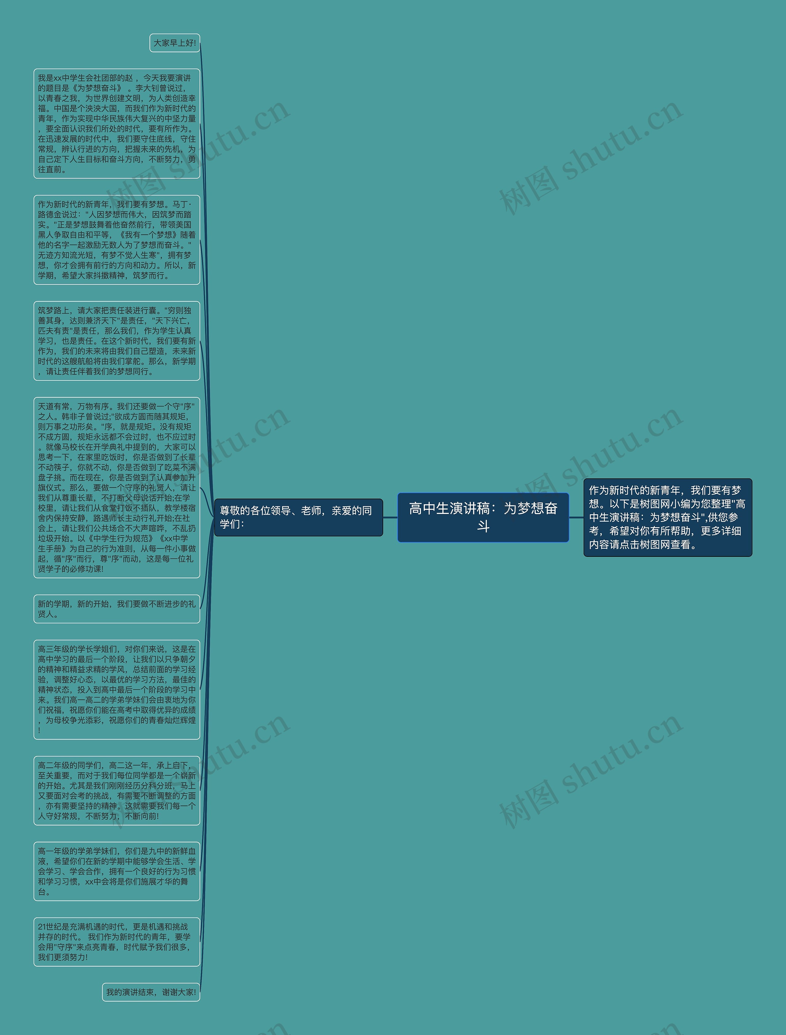 高中生演讲稿：为梦想奋斗