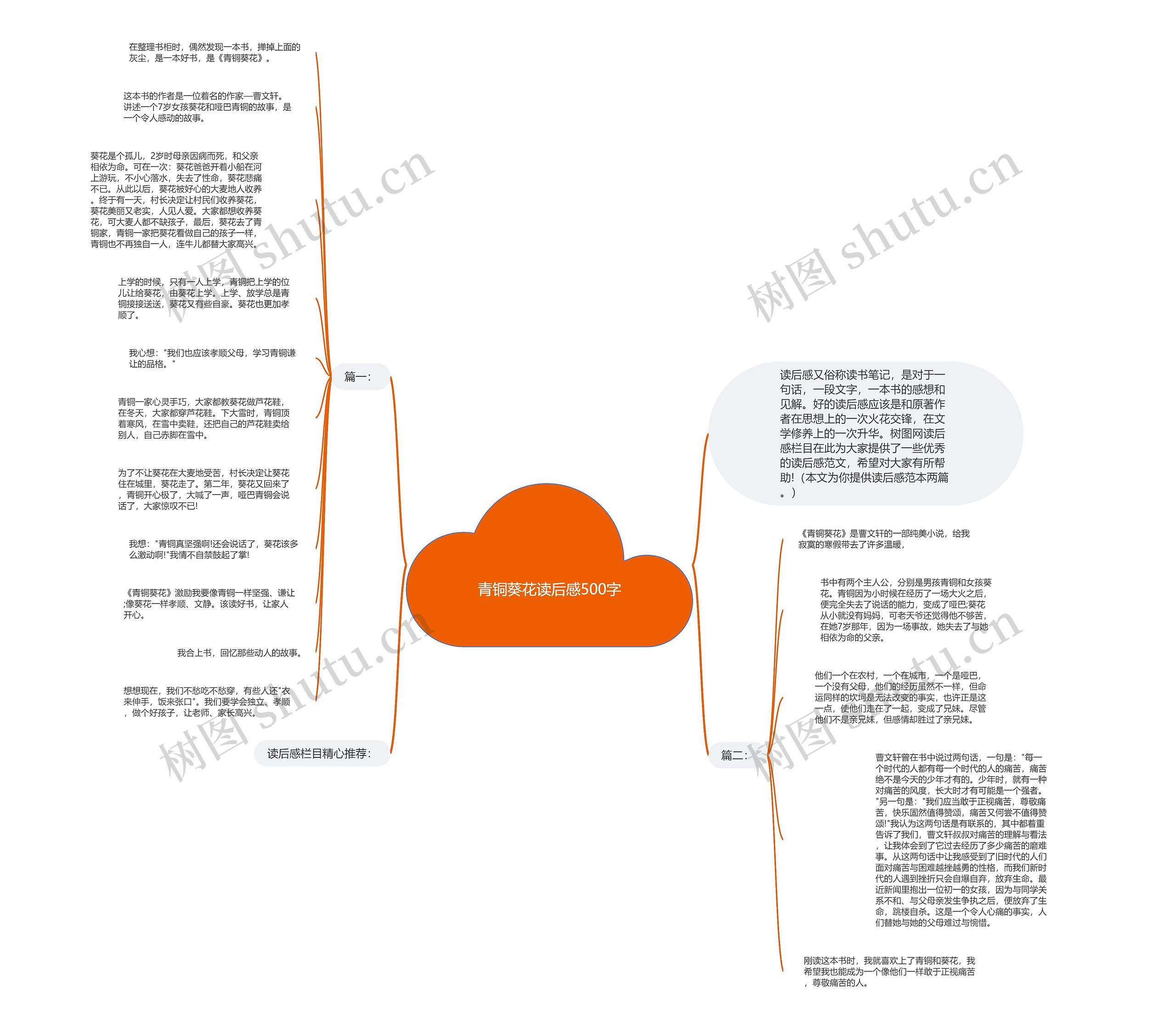 青铜葵花读后感500字思维导图