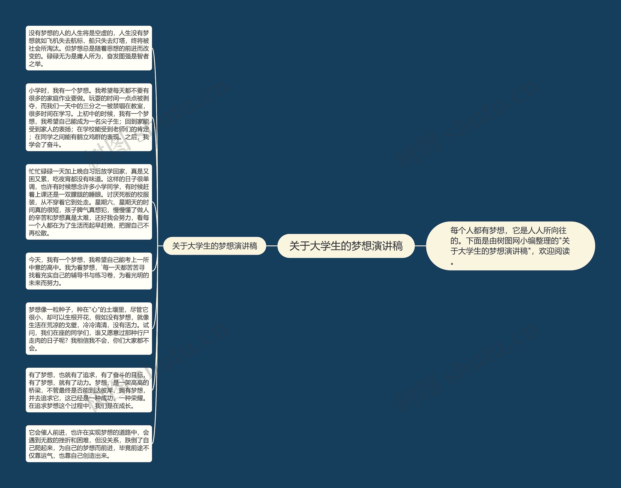 关于大学生的梦想演讲稿思维导图