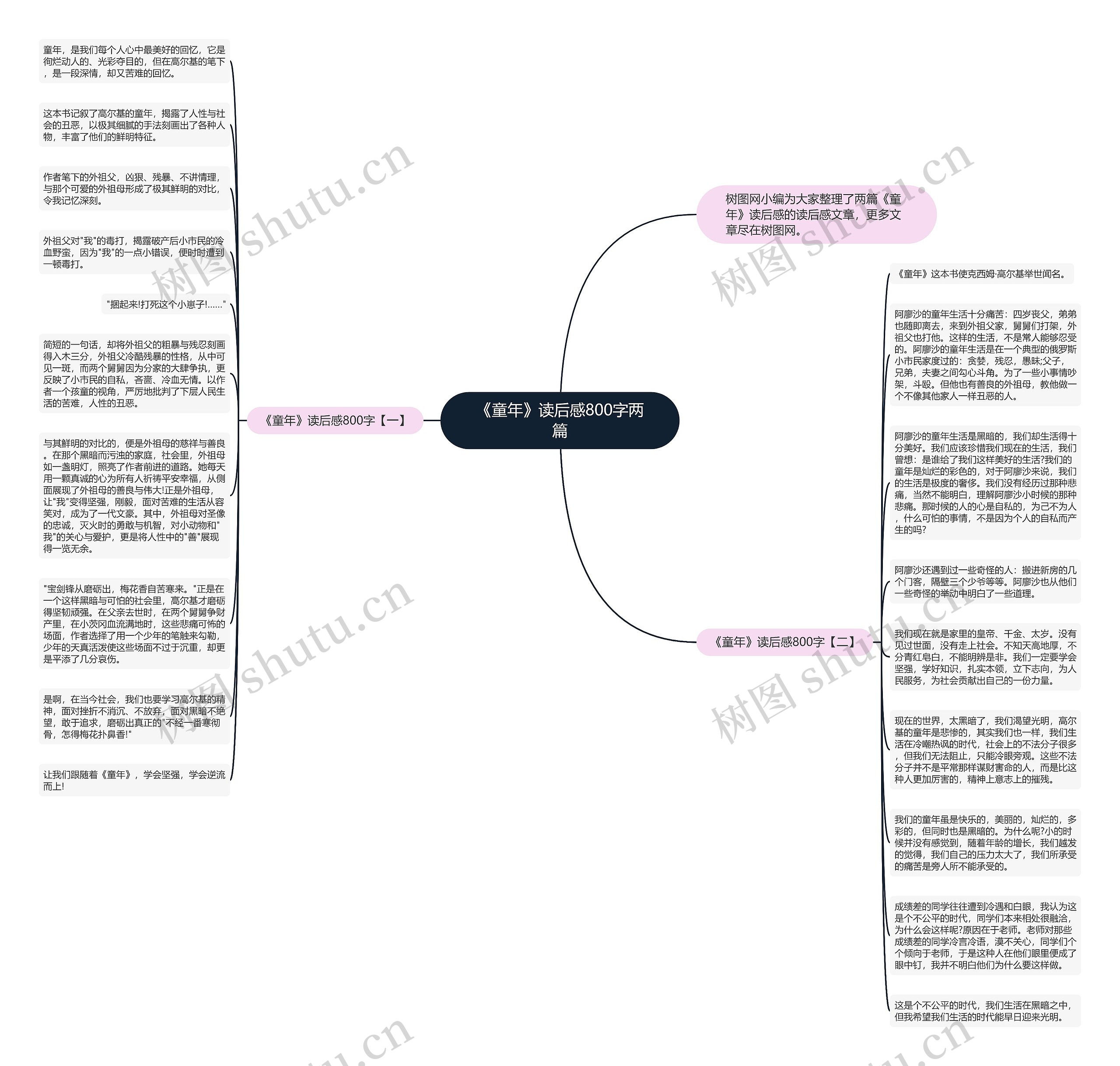 《童年》读后感800字两篇思维导图