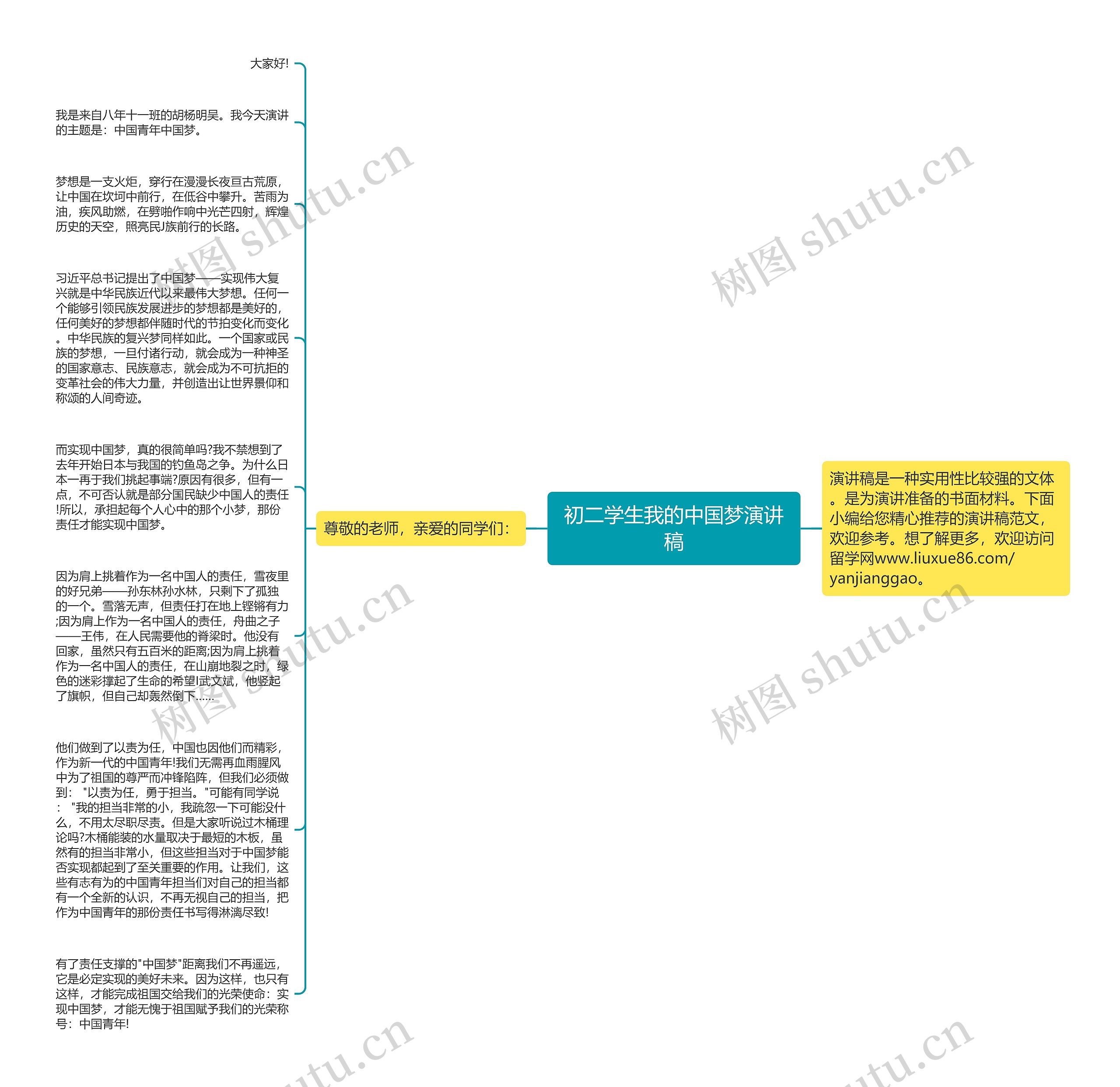 初二学生我的中国梦演讲稿思维导图