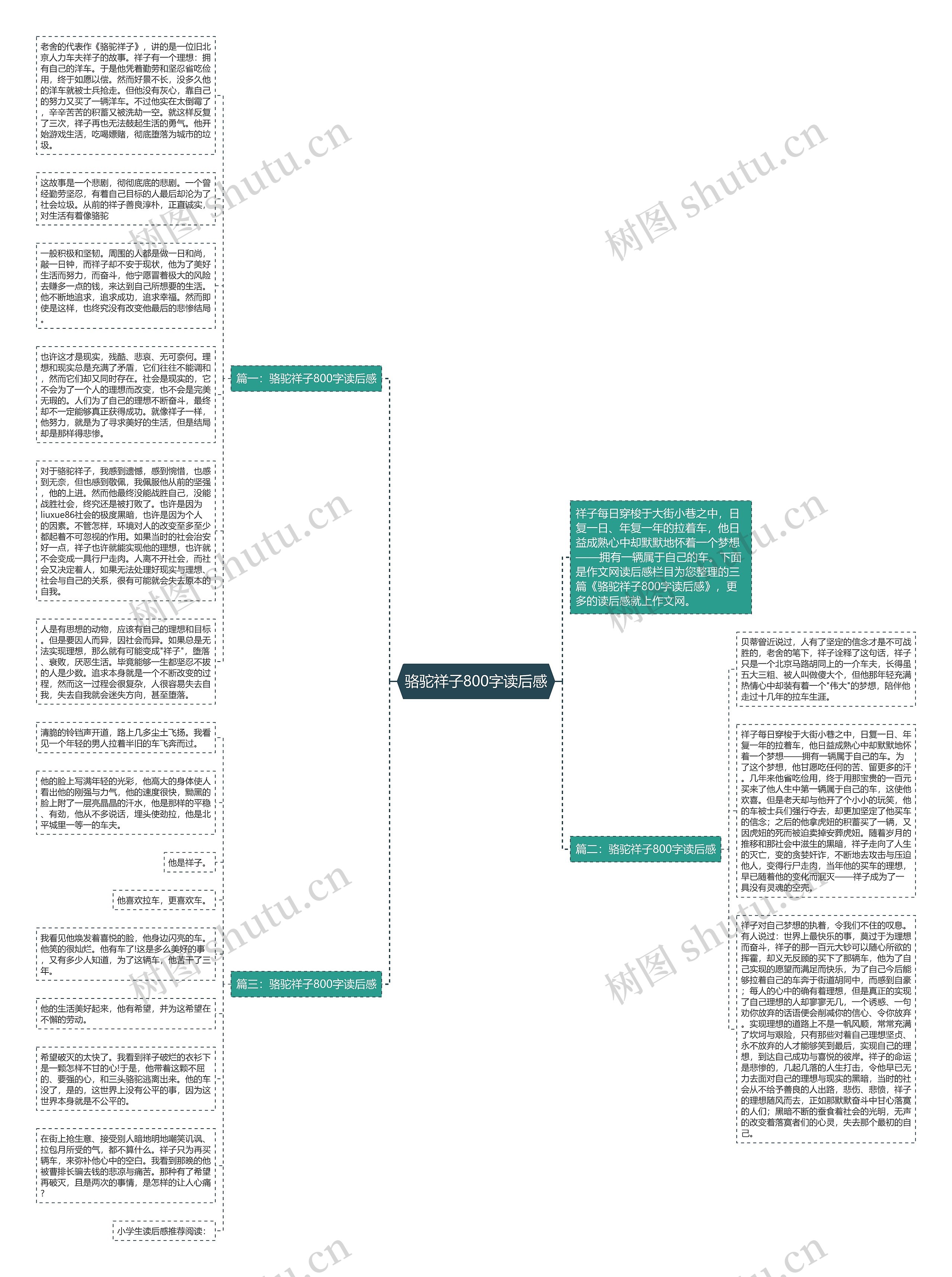 骆驼祥子800字读后感思维导图
