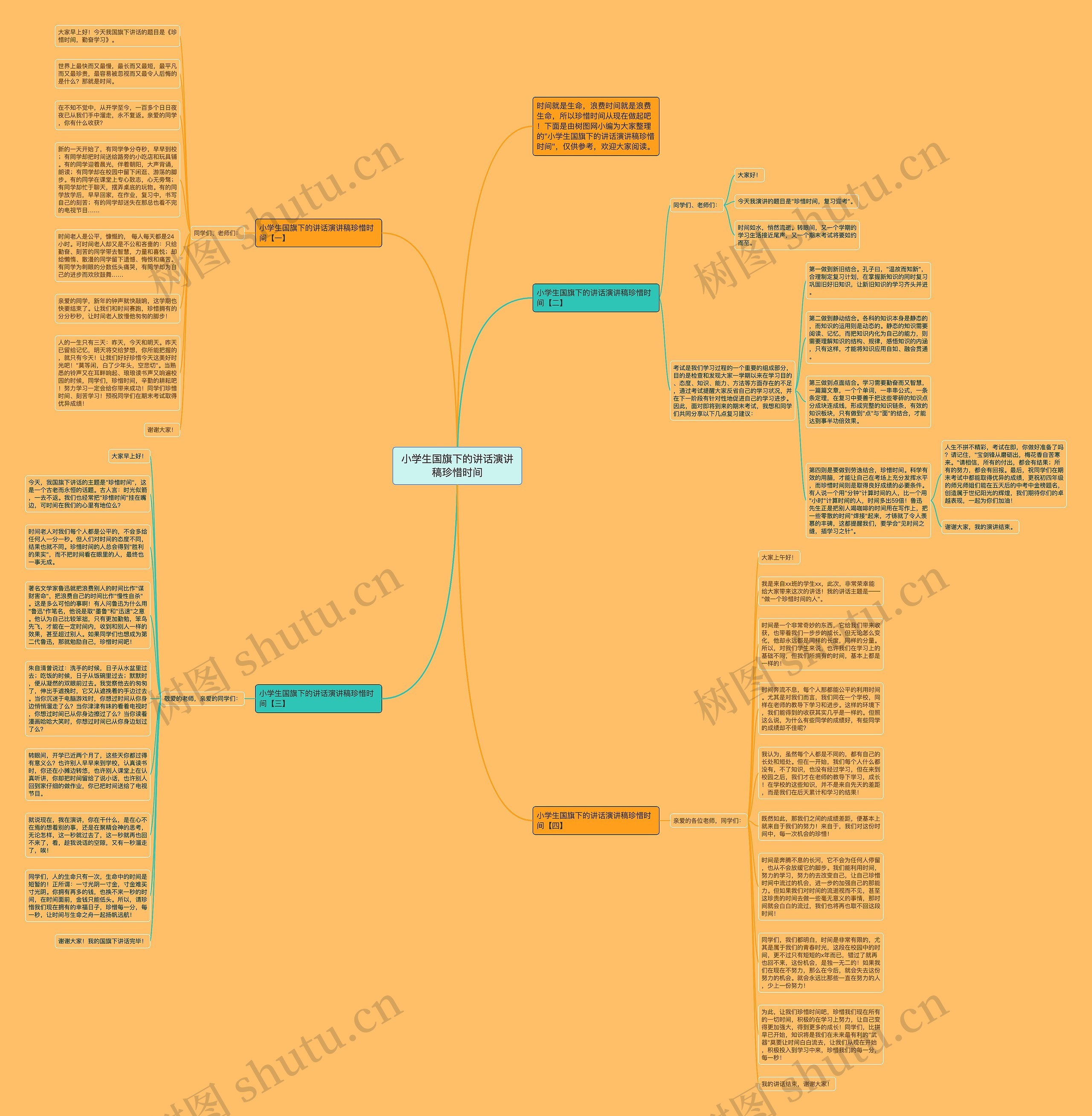 小学生国旗下的讲话演讲稿珍惜时间思维导图