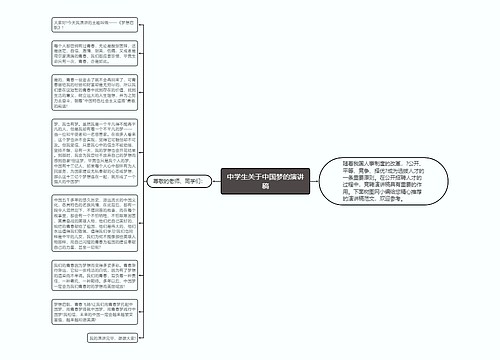 中学生关于中国梦的演讲稿