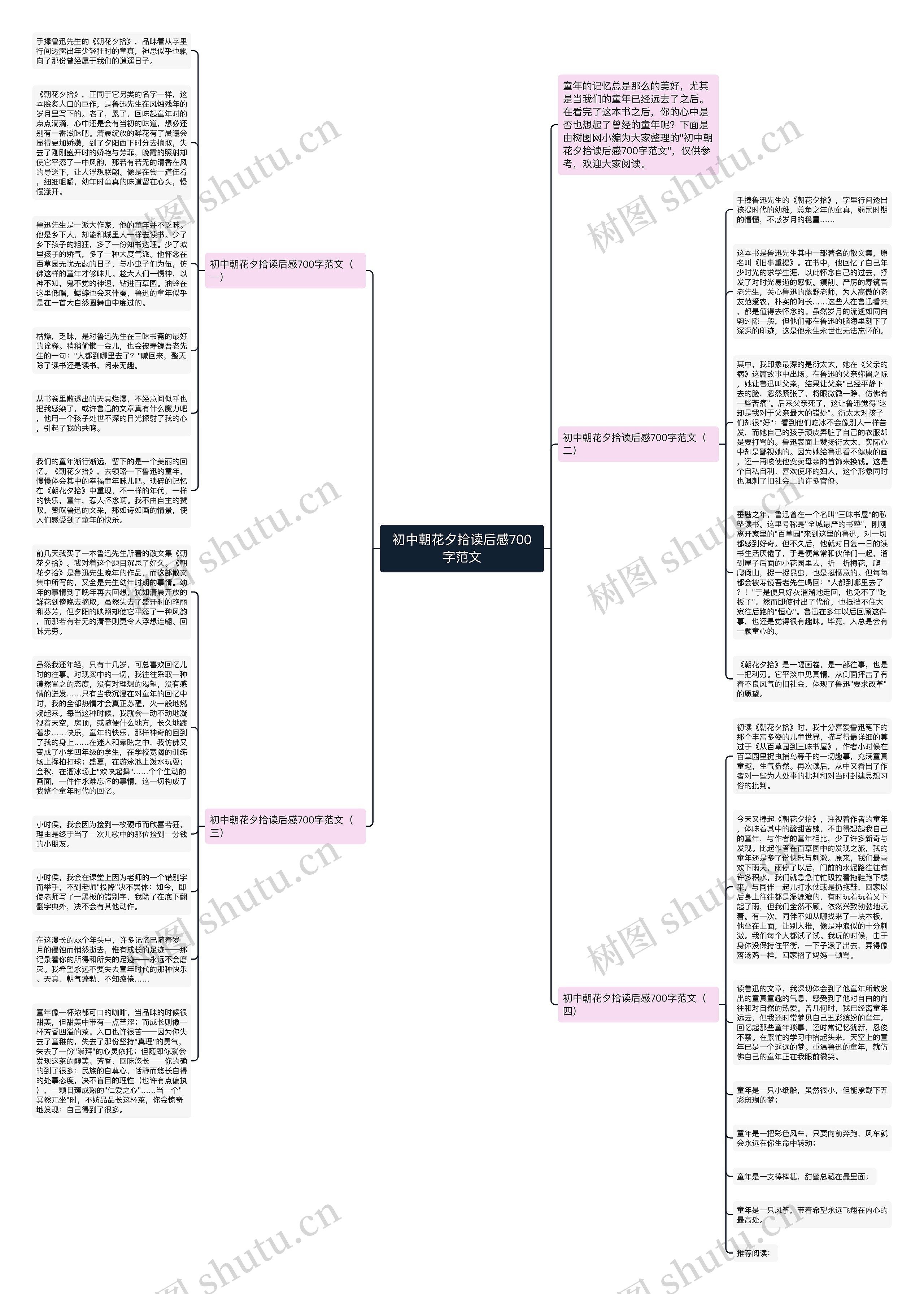 初中朝花夕拾读后感700字范文思维导图