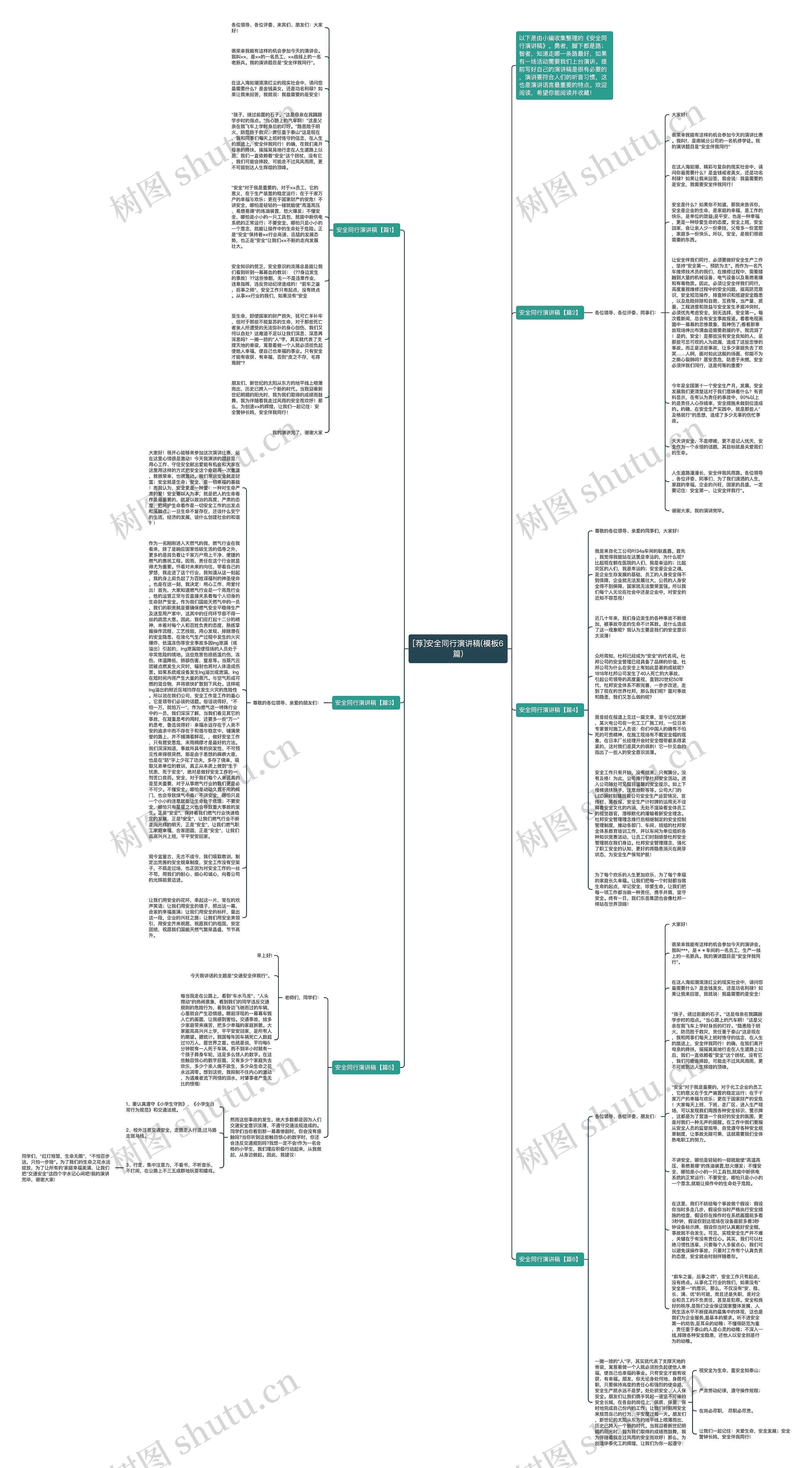 [荐]安全同行演讲稿(6篇)思维导图