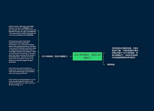 2021考研复试：英语口语模板(7)