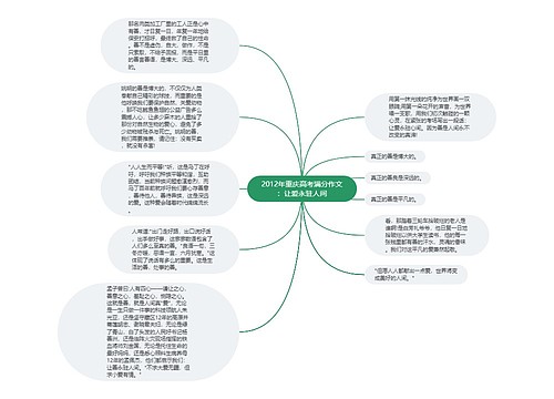 2012年重庆高考满分作文：让爱永驻人间