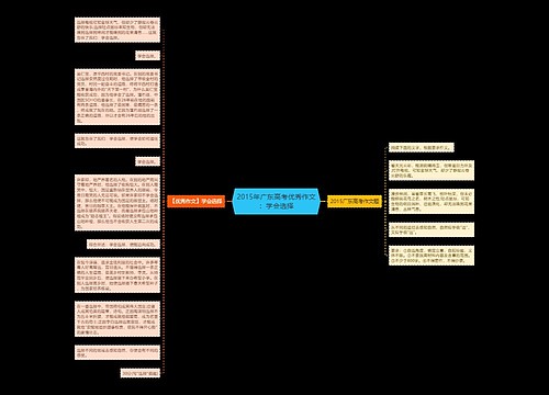 2015年广东高考优秀作文：学会选择