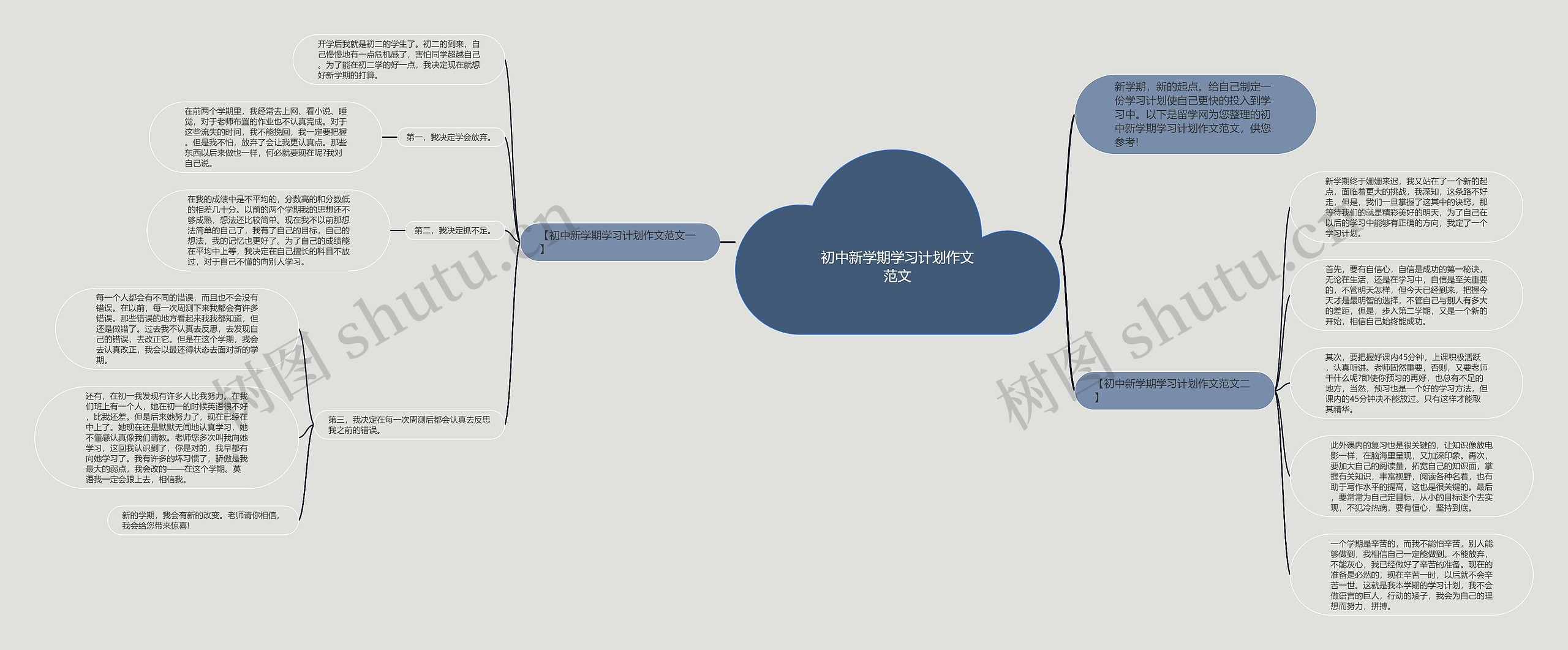 初中新学期学习计划作文范文思维导图