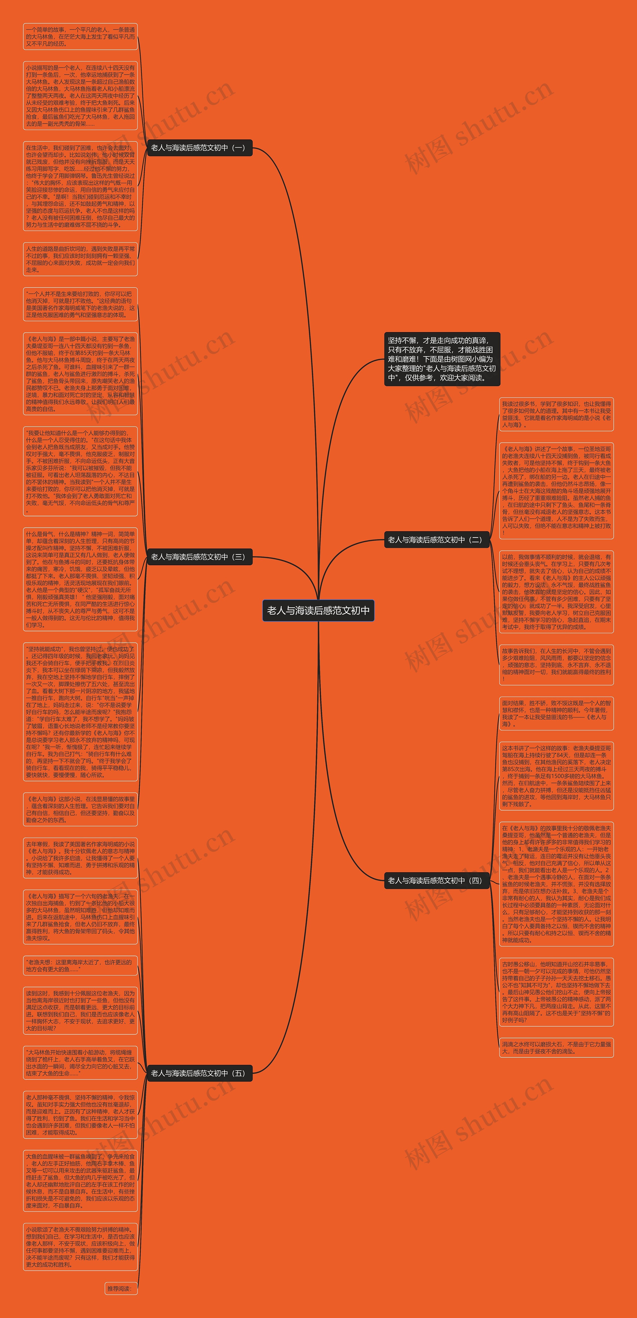 老人与海读后感范文初中思维导图