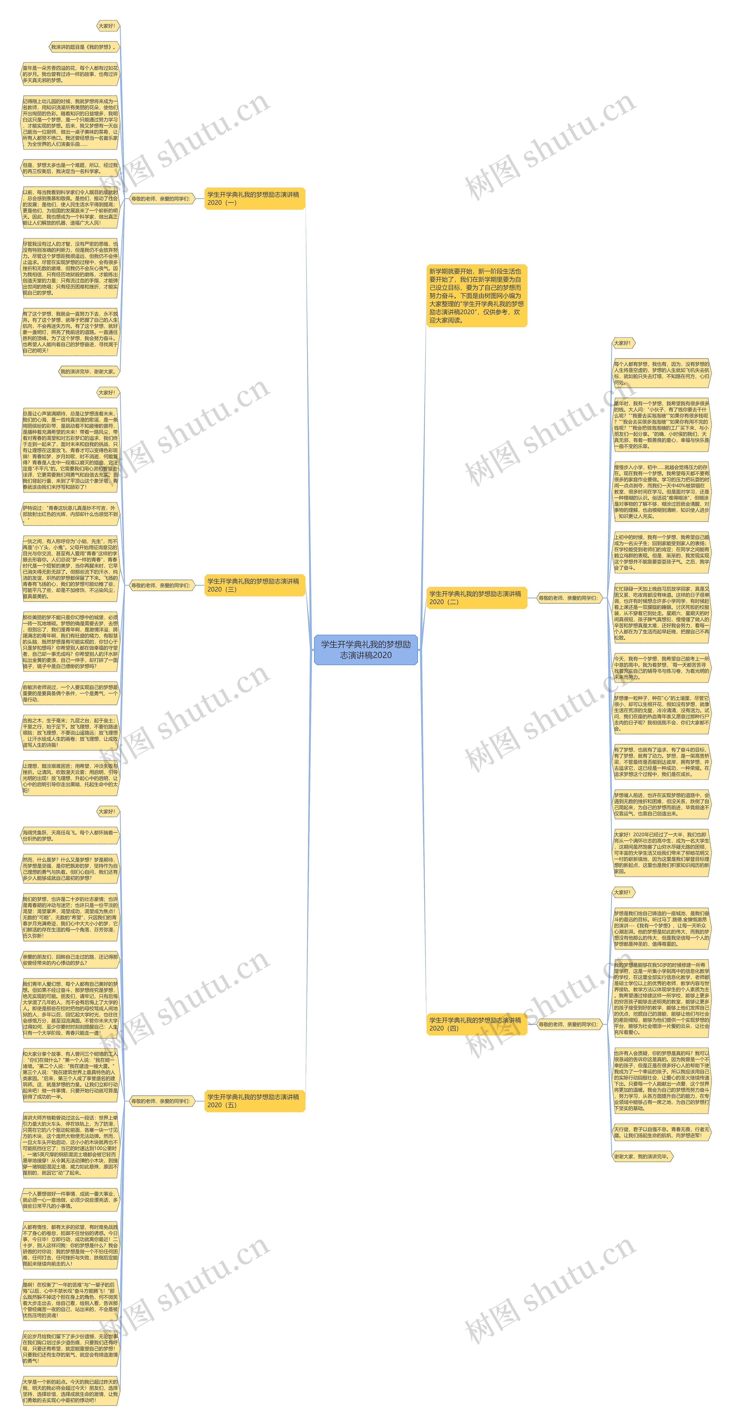 学生开学典礼我的梦想励志演讲稿2020思维导图