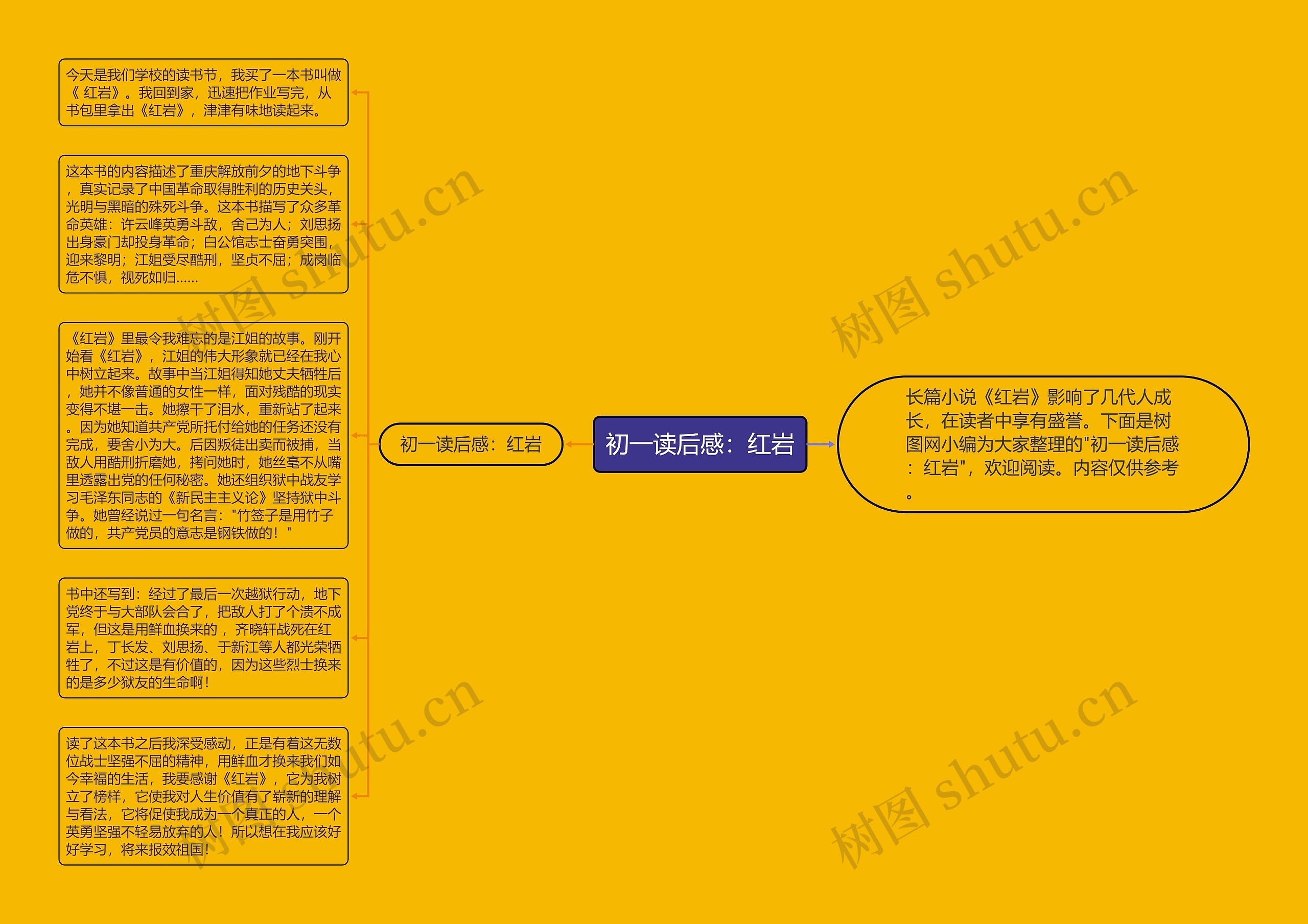 初一读后感：红岩思维导图