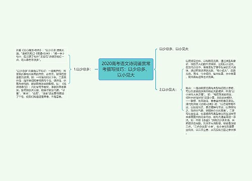 2020高考语文诗词鉴赏常考描写技巧：以少总多、以小见大