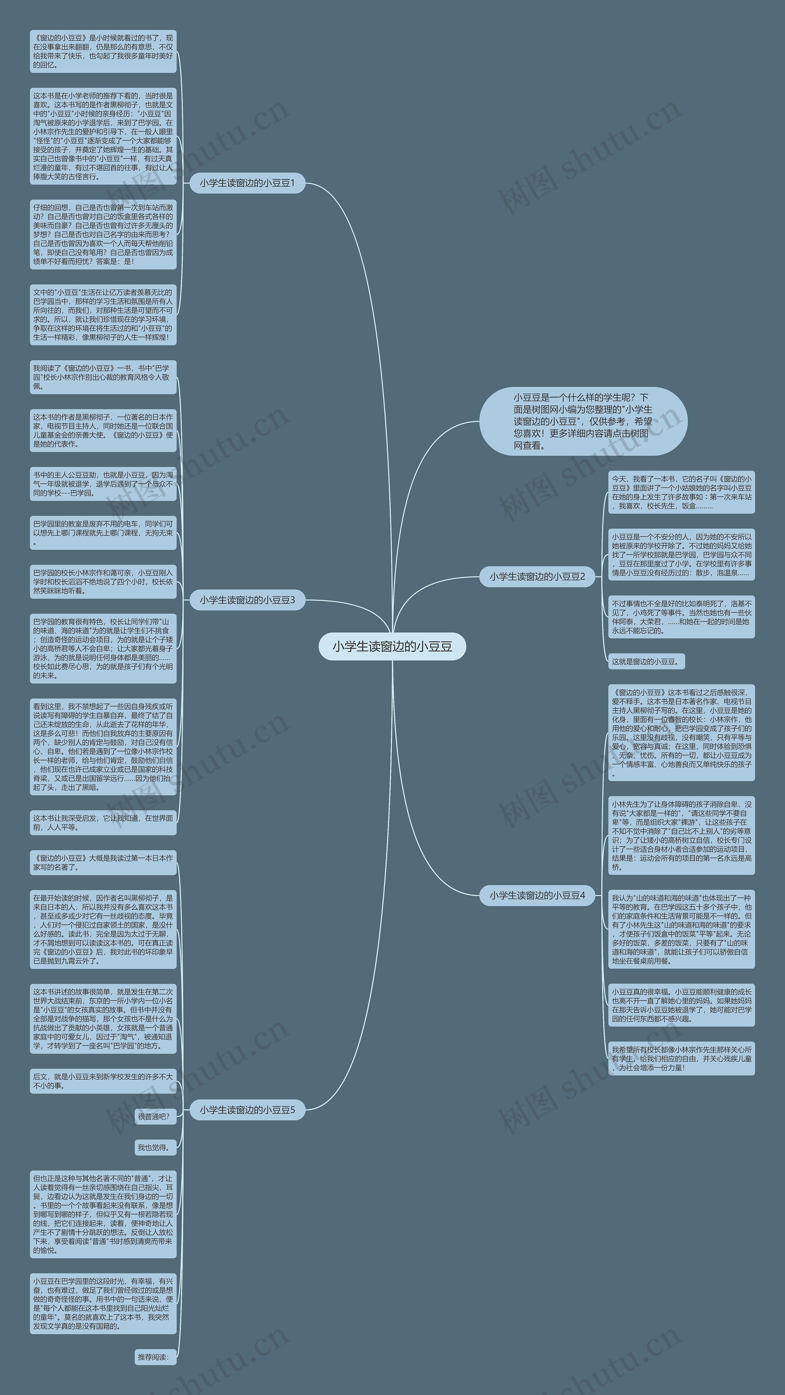 小学生读窗边的小豆豆思维导图