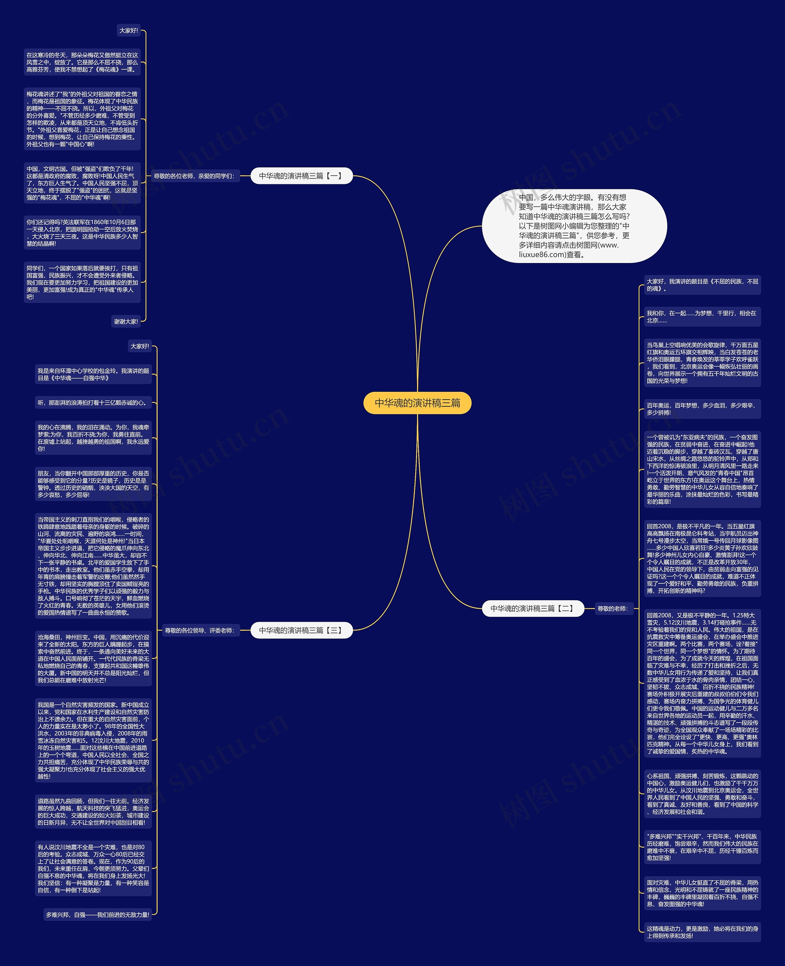中华魂的演讲稿三篇思维导图