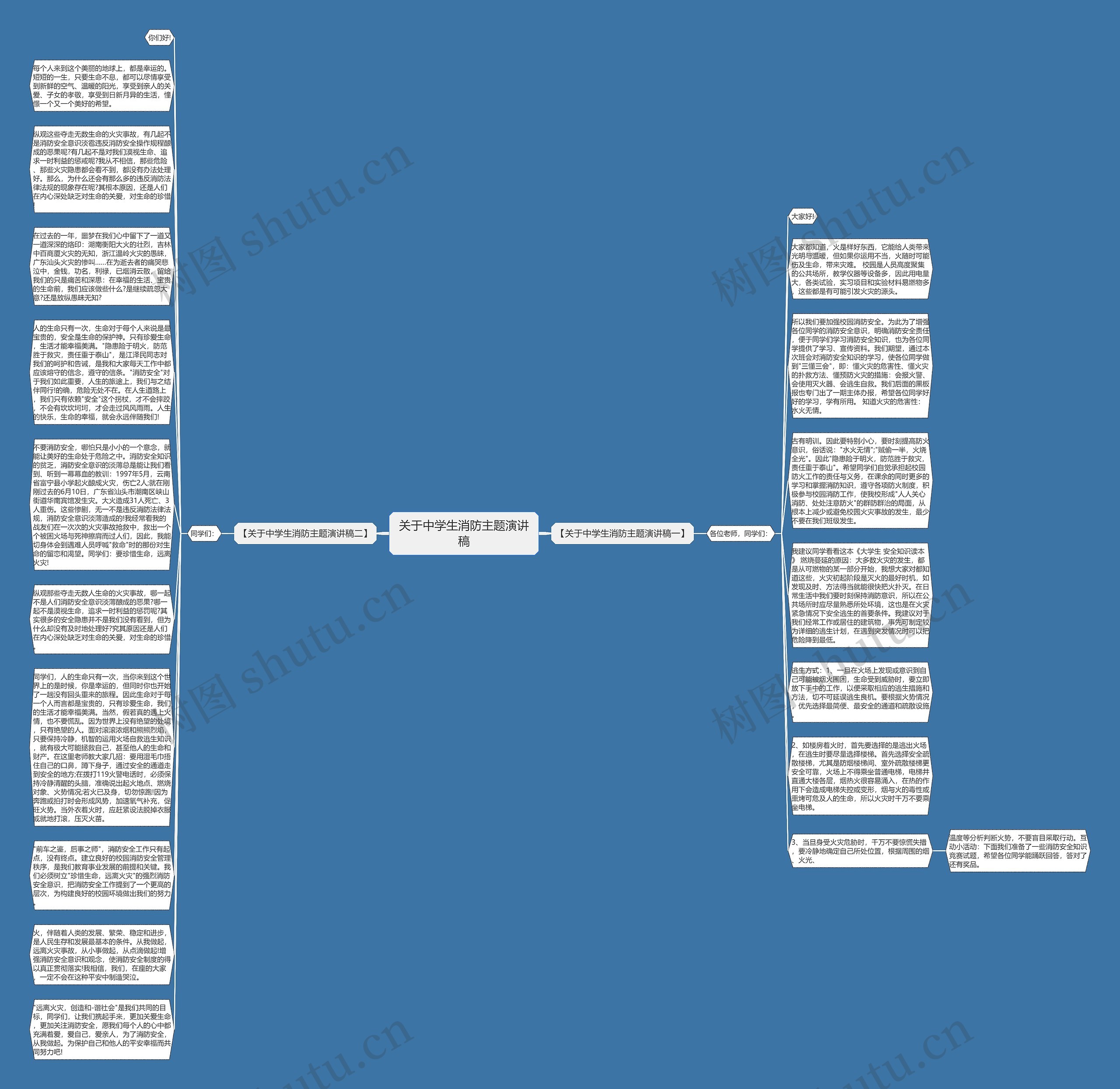 关于中学生消防主题演讲稿思维导图